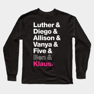 The Members of the Umbrella Academy - White, Clear, Pink Long Sleeve T-Shirt